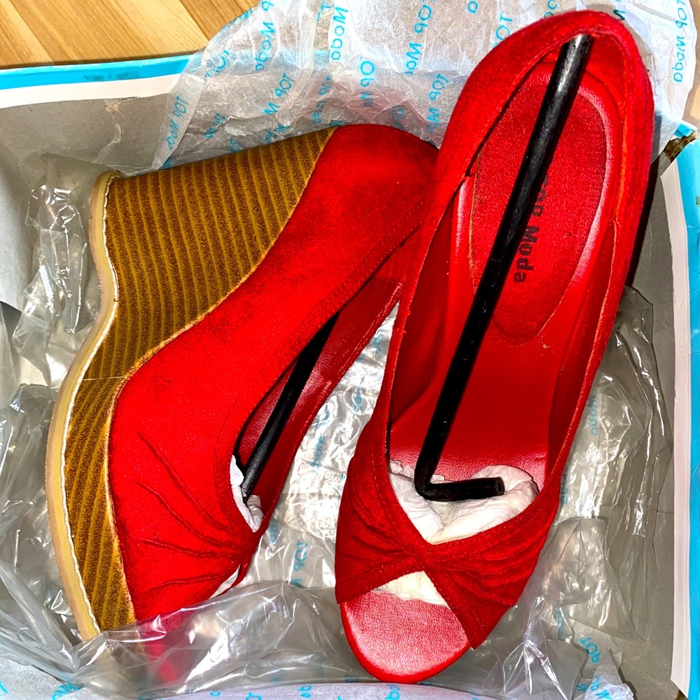 Red Wedge Heels